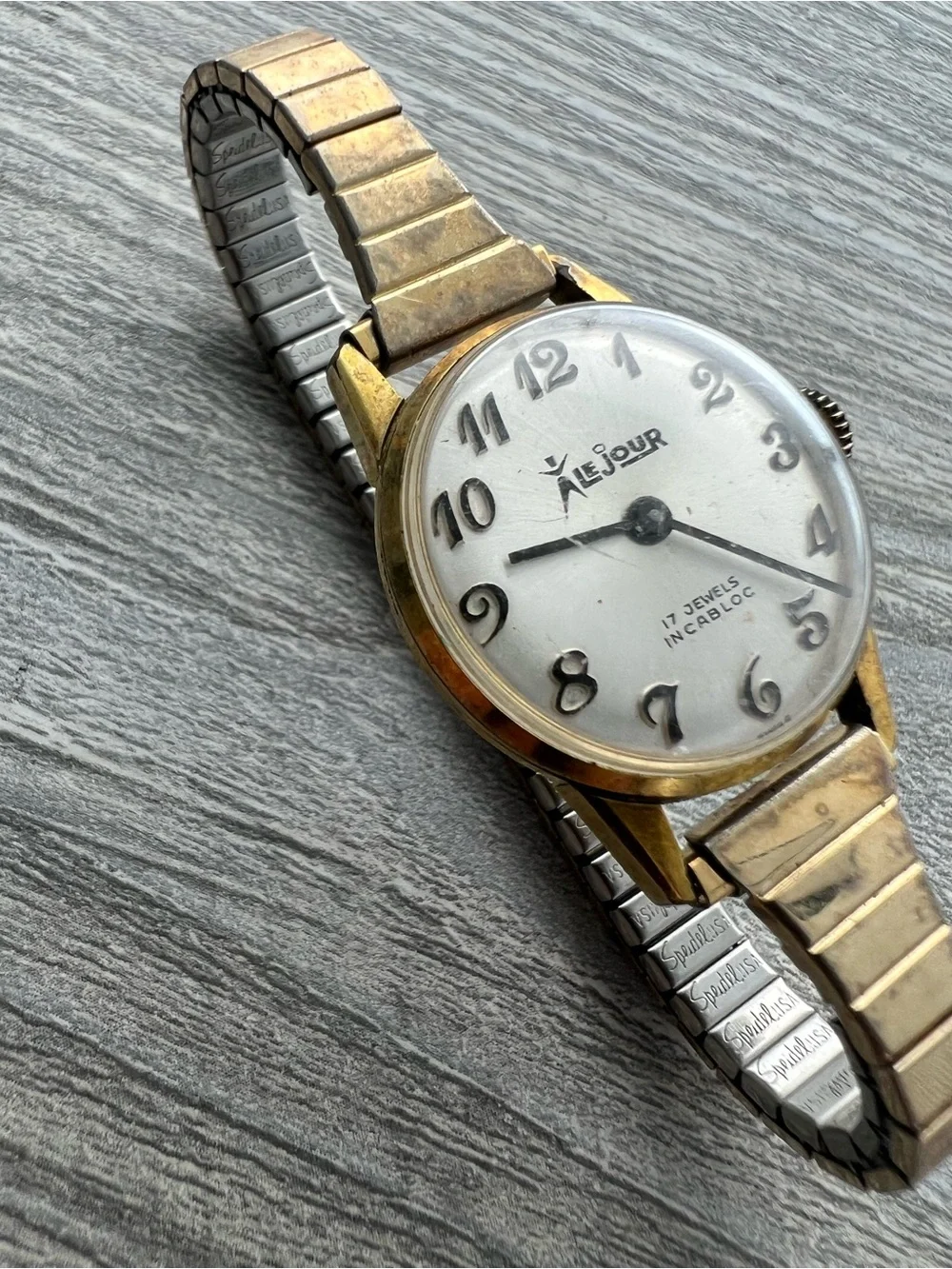 LeJour Vintage Gold-Tone womens Watch with Silver Dial